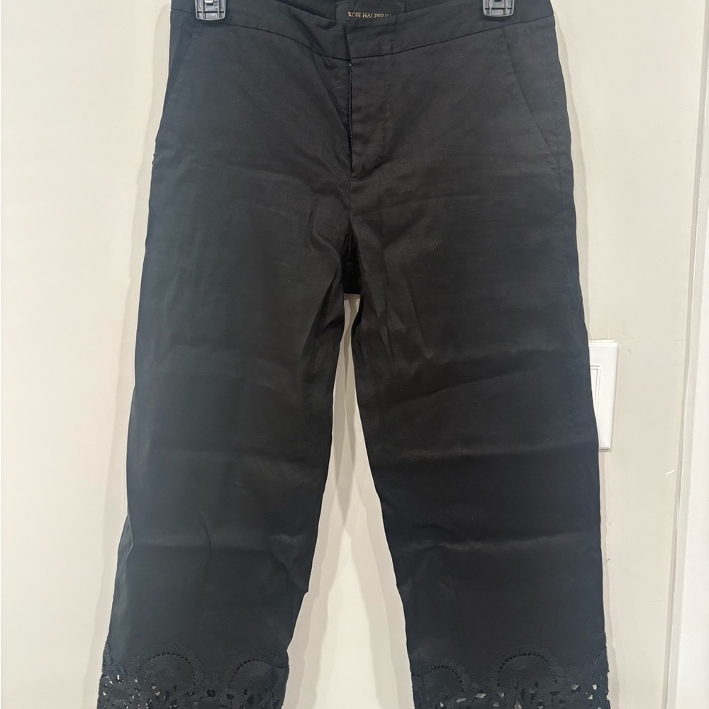 Kobi Halperin Black Lace Hem Chinos